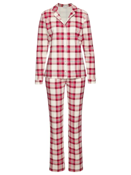 LASCANA Pijama sângeriu alb