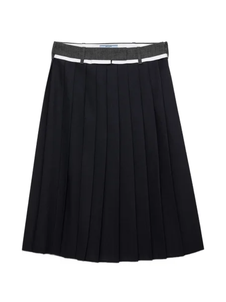 Fusta plisata Prada plisată până la genunchi albastru