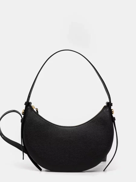 Usnjena torbica Tory Burch Romy črna