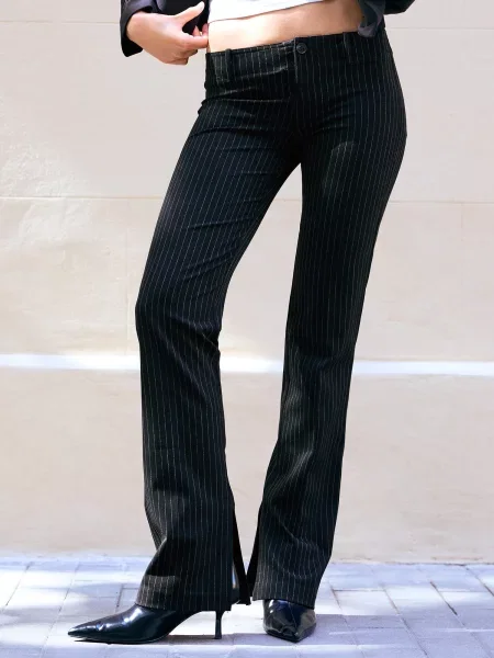 Bershka Pantaloni negru alb