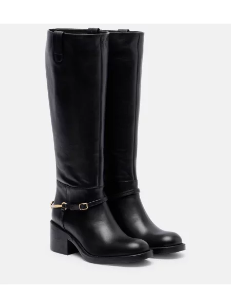 Cizme Chloé din piele negru