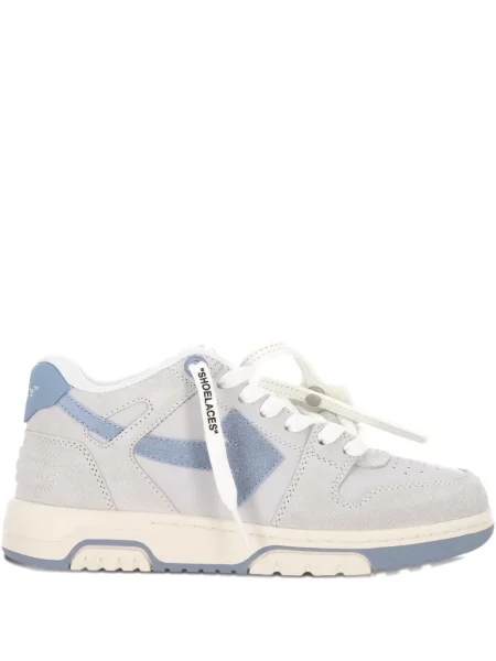 Sneakerși Off-white din piele de căprioară alb