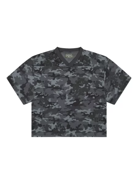 Tricou Denim Tears plasă cu model camuflaj negru