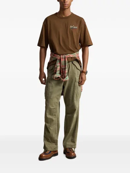 Șosete Polo Ralph Lauren cu broderie în carouri de flanelă verde