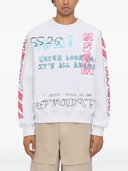 Hanorac Msgm cu imagine alb