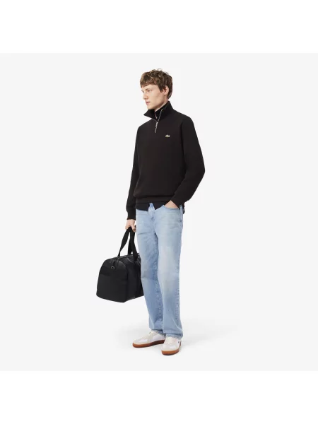 Классическая толстовка на молнии Lacoste коричневая