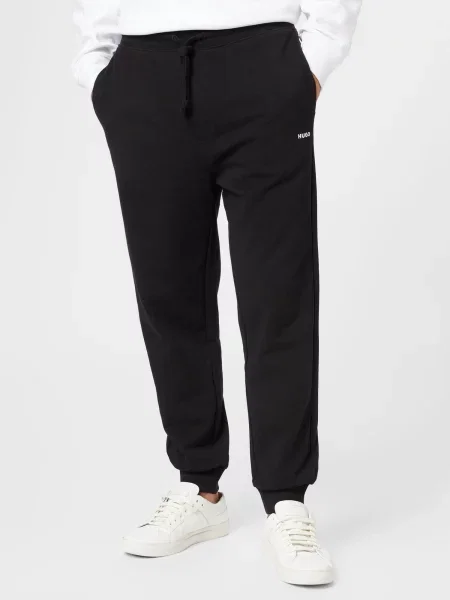 HUGO Pantaloni Dayote / alb negru