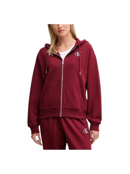 Calvin Klein Jeans Mikina Monologo Bordová biela