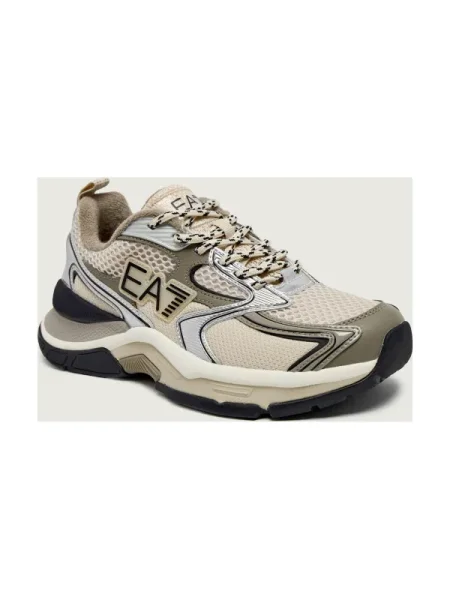 Sneakers cu adaos de piele bej