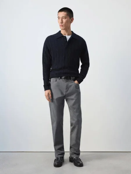 Spodnie regular fit ciemnoszary Mężczyzna 38 MANGO MAN