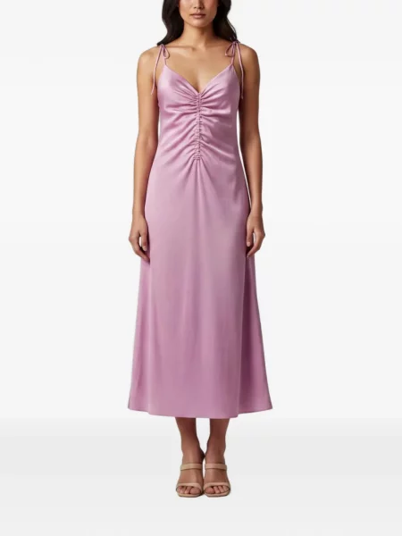 Rochie midi Sandro cu volane cu bretele violet