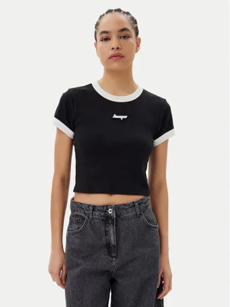 HUGO Majica Dalia Slim Fit črna