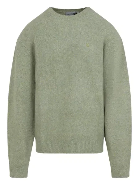 Pulover Carhartt Wip cu decolteu rotund verde