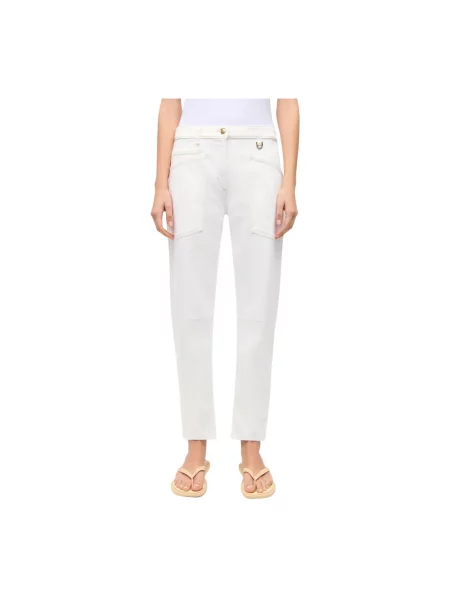 Jeansy Cambio o krotszym kroju białe