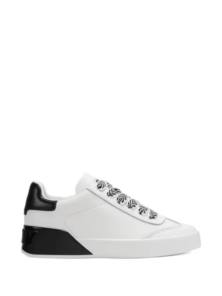Sneakerși Dkny cu șireturi din dantelă alb