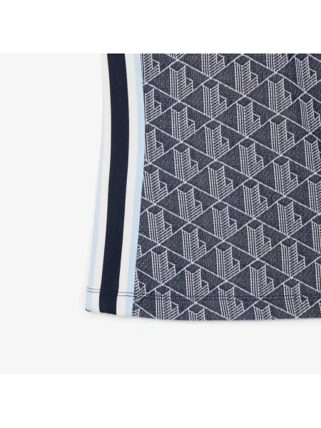 Lacoste Koszulka Polo Slim Fit Z Żakardowym Monogramem granatowa