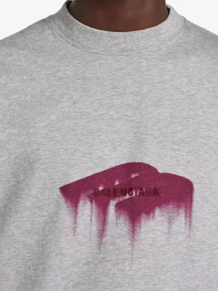 Tricou Balenciaga cu imagine gri