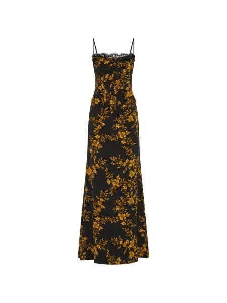 Rochie maxi Rebecca Vallance cu model floral negru