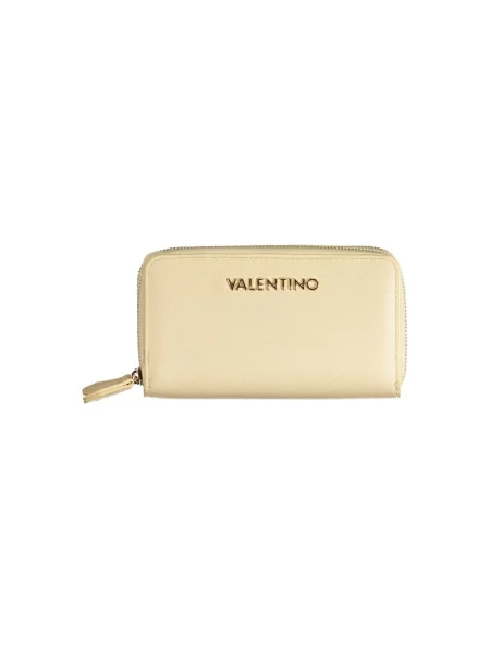 Lniany portfel Valentino By Mario Valentino beżowy