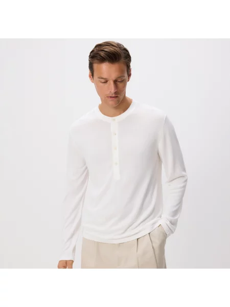 Reserved Henley svetr bílá