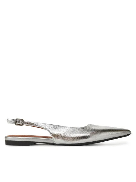 Кожени балеринки Vagabond Shoemakers HERMINE с отворена сребристо