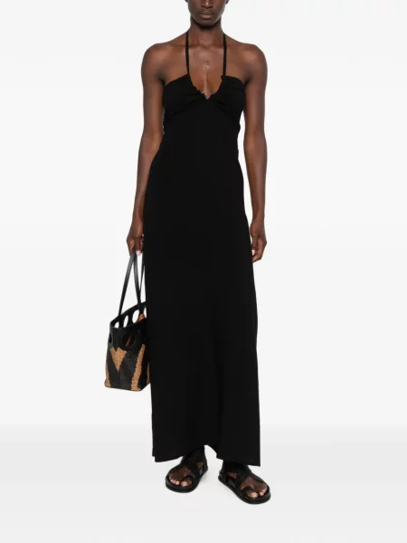 Rochie maxi Moutaki cu volane negru