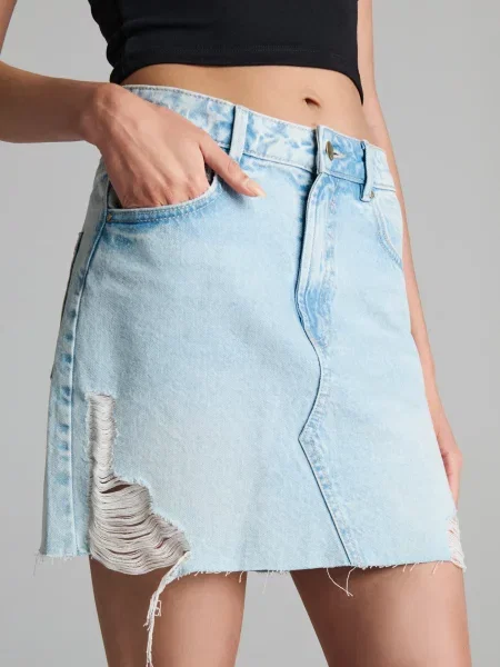 Ажурна спідниця синій