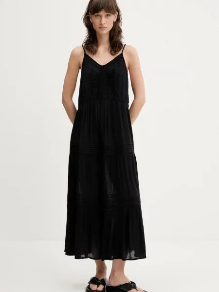 Superdry rochie midi evazati negru