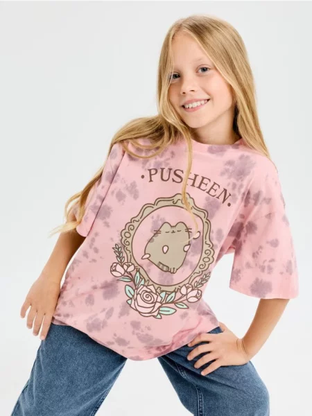 Sinsay oversize tričko s potiskem Pusheen the Cat vícebarevná