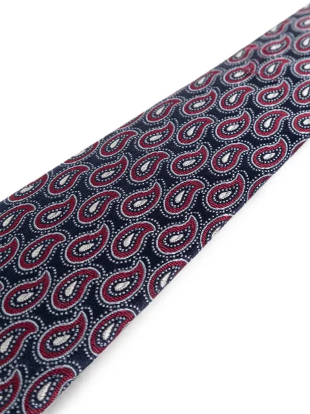 Cravată Etro de mătase cu imagine cu model paisley albastru