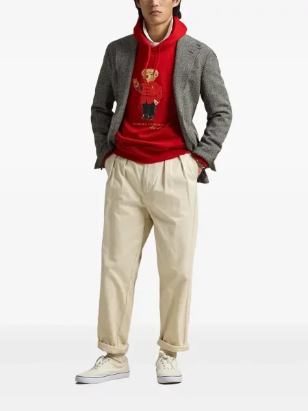 Siuvinėtos zomšinės pledinės maudymosi kelnaitės Polo Ralph Lauren mėlyna