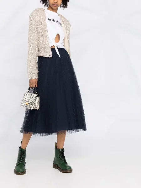 Миди пола Red Valentino до коляното пламнал червено