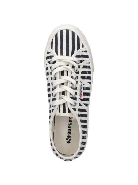 Sneakerși Superga cu dungi cu platformă albastru