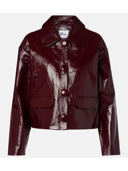 Geanta de piele Self-portrait bordo