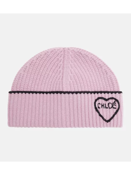 Căciulă Chloé de lână roz