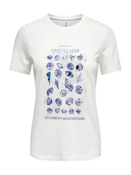 ONLY Tricou ONLKITA albastru / azur / gri / murdar alb
