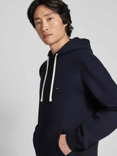 Tommy Hilfiger Bluza Z Kapturem blau granatowa