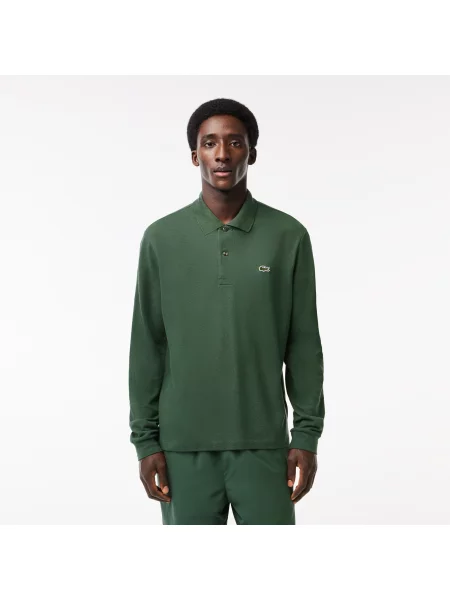 Lacoste Koszulka Polo Z Długim Rękawem Classic Fit Khaki zielony
