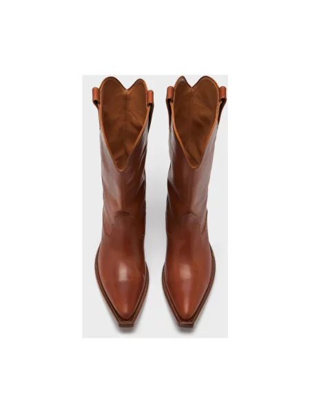 Botki Maison Margiela skórzane bez obcasa retro brązowe
