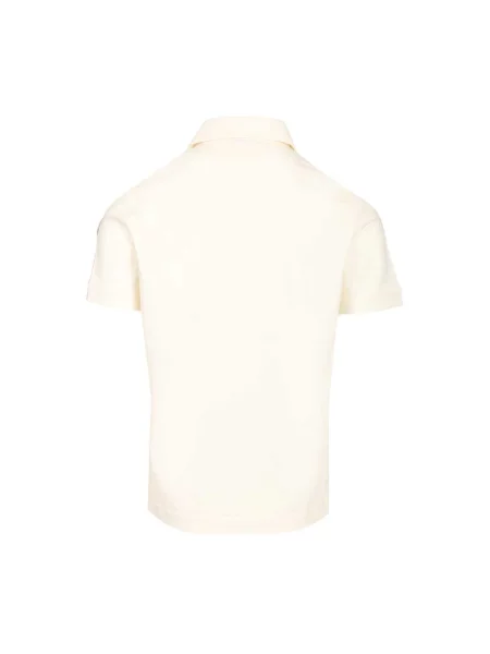 Koszulka polo Moncler z krótkim rękawem biała