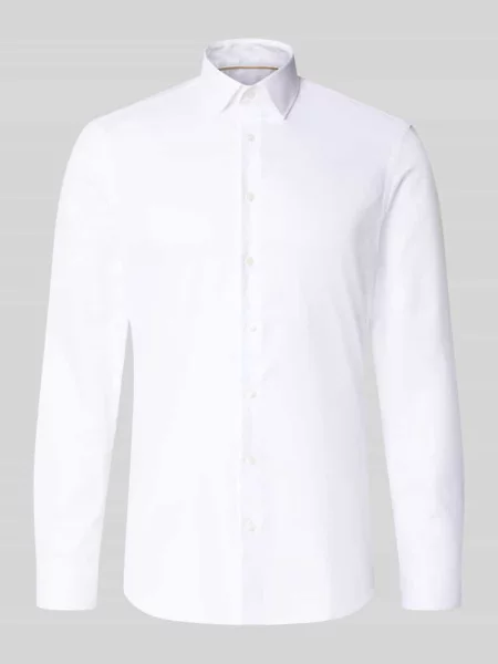 Super krój slim fit koszula biznesowa z czystej bawełny Jake*s biała