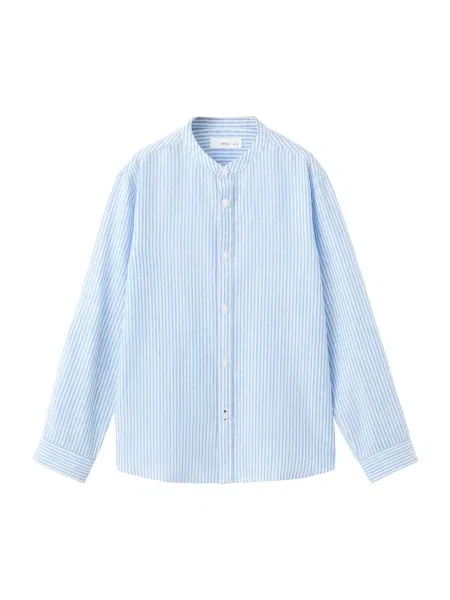 MANGO KIDS Cămașă albastru deschis alb