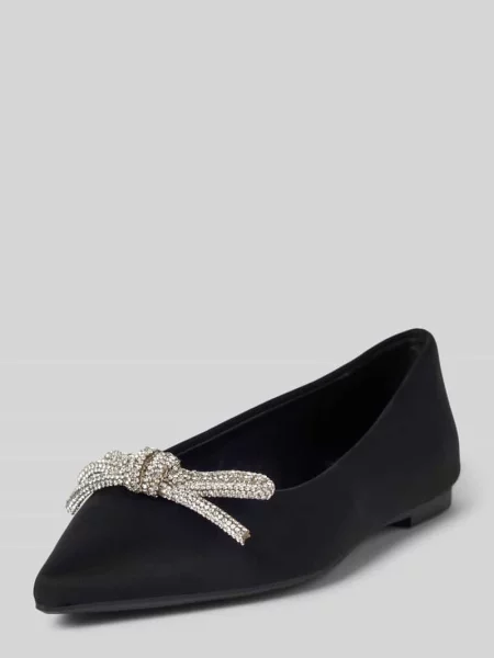 Baleriny z obszyciem kamieniami stras model ‘ELINA’ Steve Madden czarne