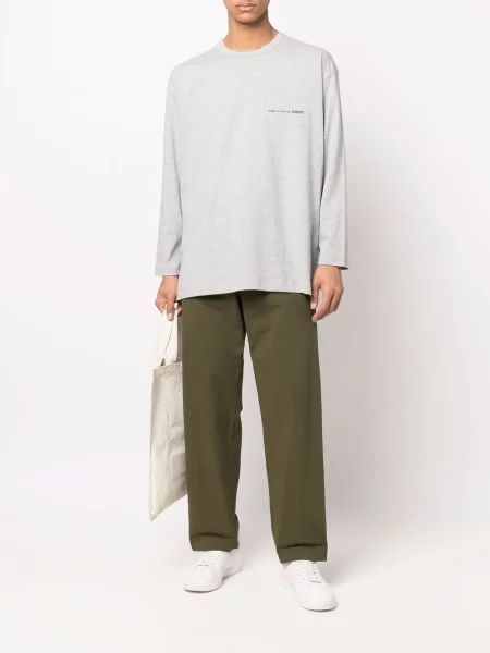 Dlouhé tričko Comme Des Garçons Shirt s potiskem šedé