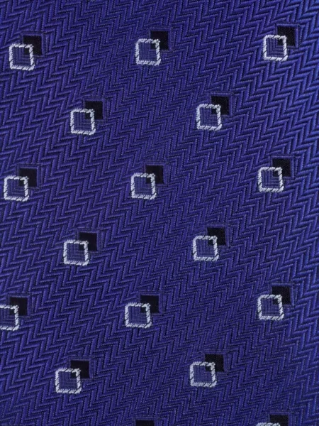 Cravată Brioni de mătase cu imprimeu geometric albastru