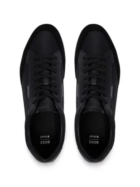 Sneakerși Boss din piele de căprioară negru