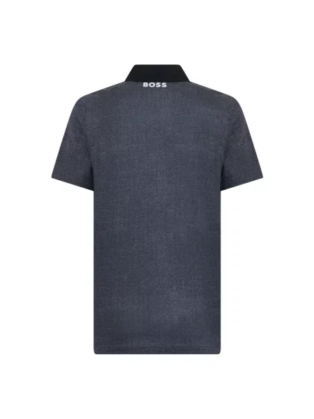 Krótka koszulka polo Boss z krótkim rękawem z logo szara