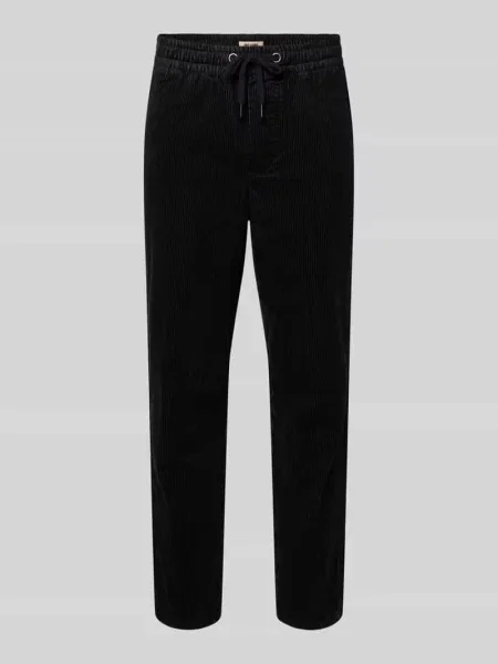 Spodnie sztruksowe o kroju tapered z mieszanki bawełny model ‘LINUS’ Only & Sons czarne
