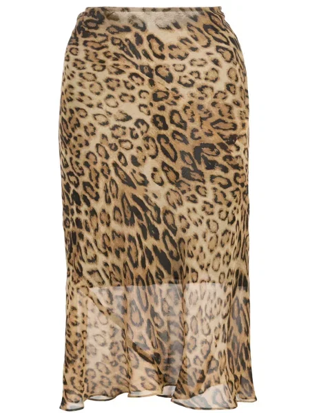 Fustă Nili Lotan cu imagine cu model leopard maro
