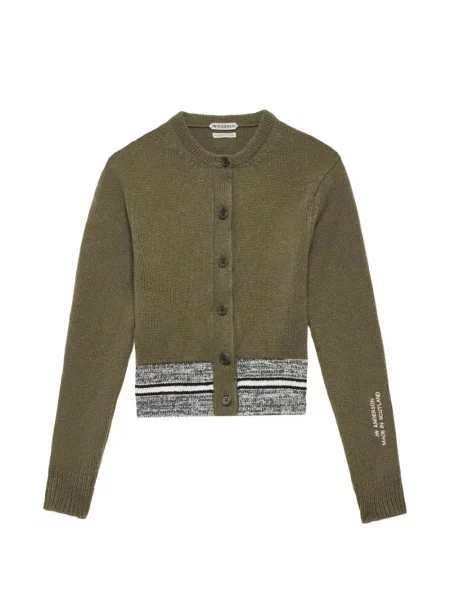 Cardigan Jw Anderson cu decolteu rotund verde